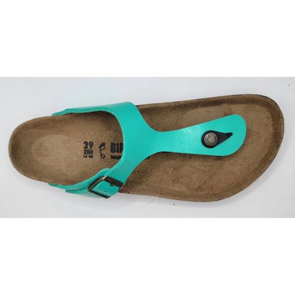 Birkenstock Gizeh Bs Birko-Flor Leather Sandals Graceful Emerald Color Sz 40 / 9 - Picture 4 of 7